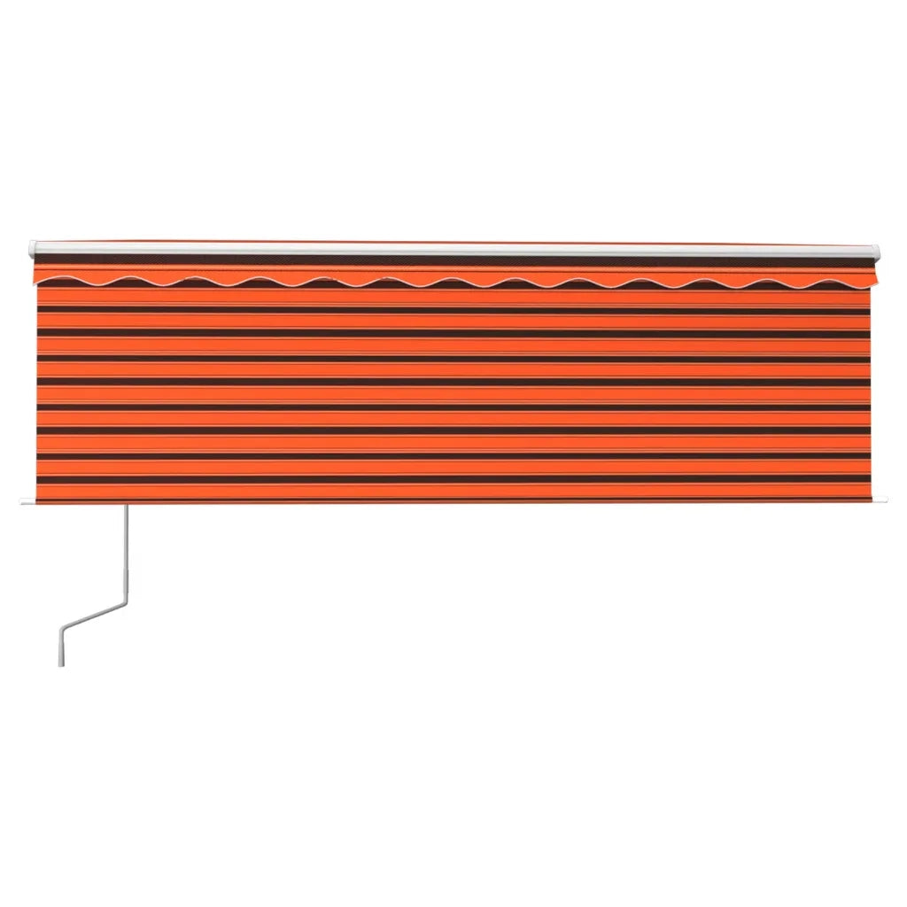 Tenda Automatica Parasole Sensore Vento LED 4x3m ArancioMarrone
