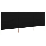 Paravento a 3 Pannelli in Tessuto 400x120 cm Nero 47146