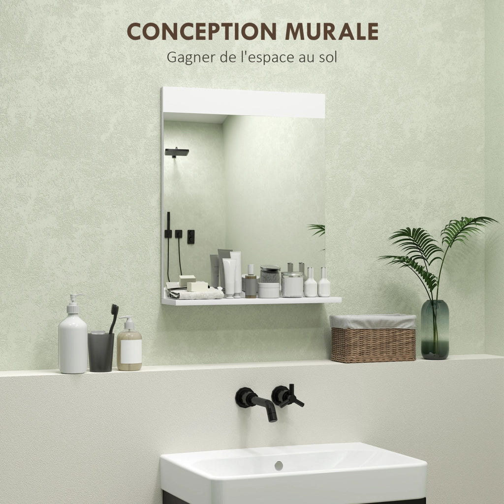 Specchio con ripiano per bagno ¨C zephmum ¨C bianco 50x12x60 cm