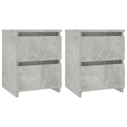 Set di 2 Comodini | Armadio da Notte | Mobiletto da notte Grigio Cemento 30x30x40 cm in Legno Multistrato
