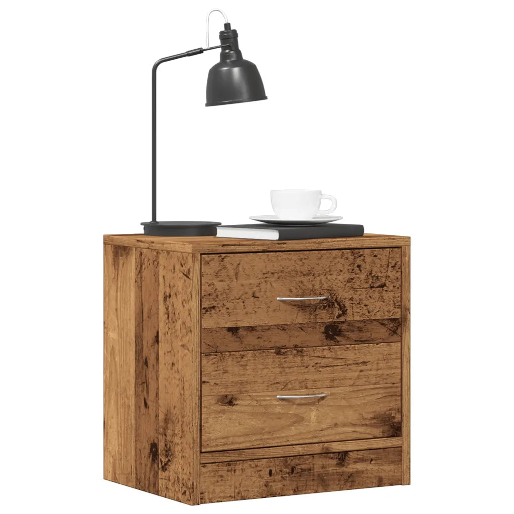 Set di 2 Comodini | Armadio da Notte | Mobiletto da notte Legno Antico 40x30x40 cm in Legno Multistrato