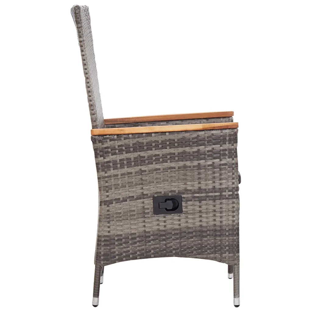 Sedie da Esterno 2 pz con Cuscini in Polyrattan Grigio 46064