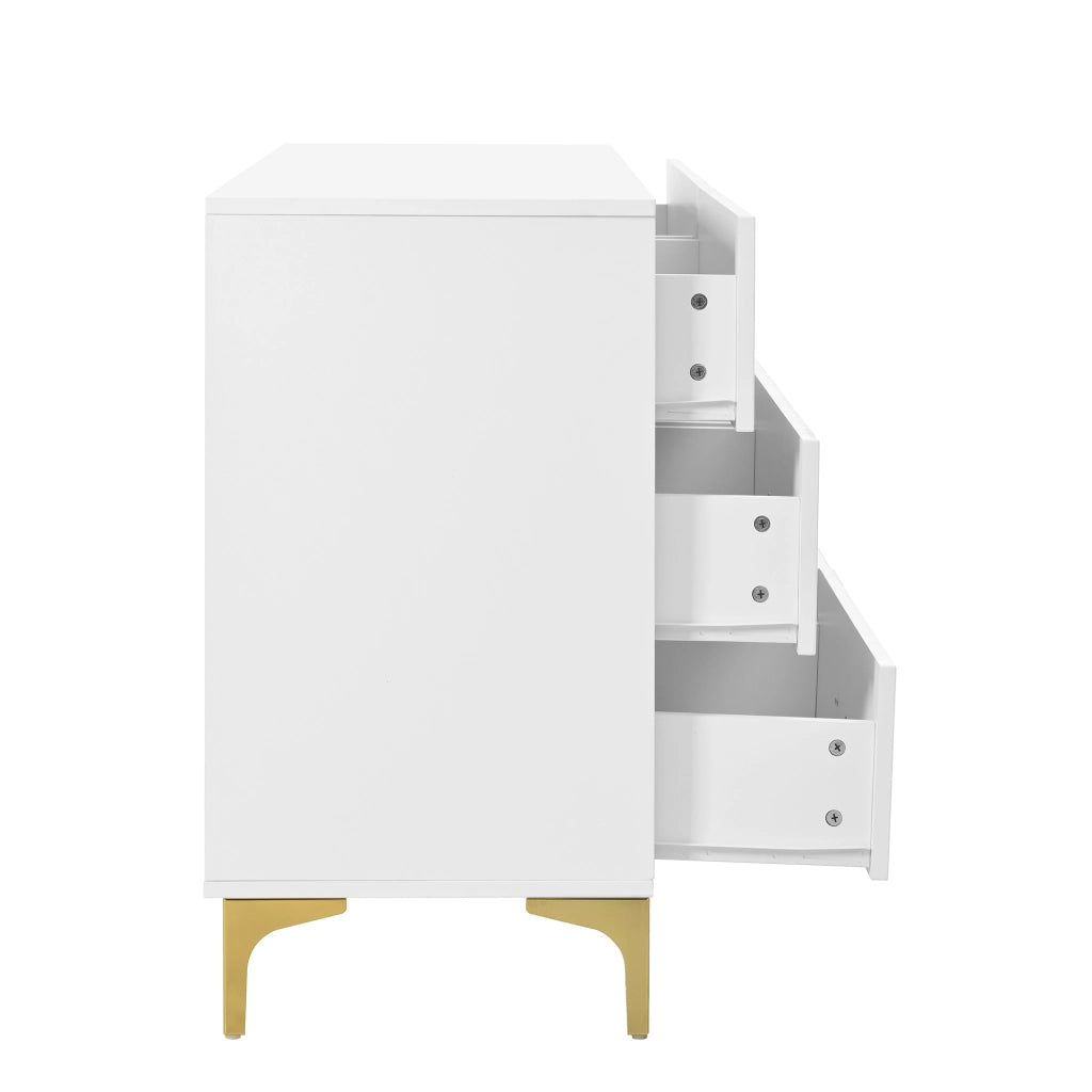 Cassettiera con 6 cassetti - per soggiorno e camera da letto - in MDF - 120×40×76 cm - bianco