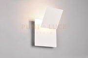 MIO APPLIQUE LED 6W 560lm, 3000K METALLO BIANCO DIFFUSORE QUADRATO ORIENTABILE L. 18CM