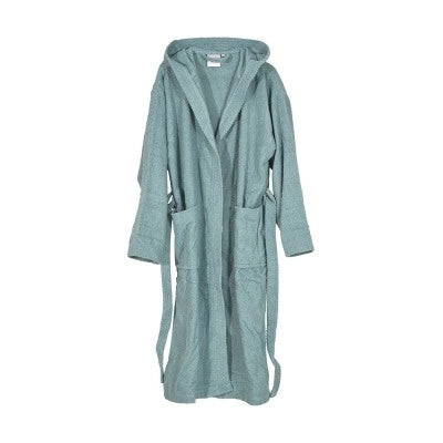 Accappatoio verde 100% cotone taglia S con tasche cappuccio e cintura