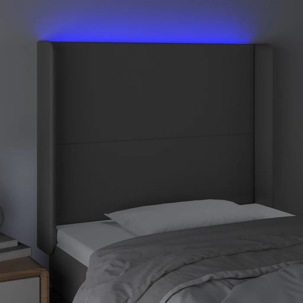 Testiera a LED Grigio 103x16x118/128cm in Similpelle 3123856
