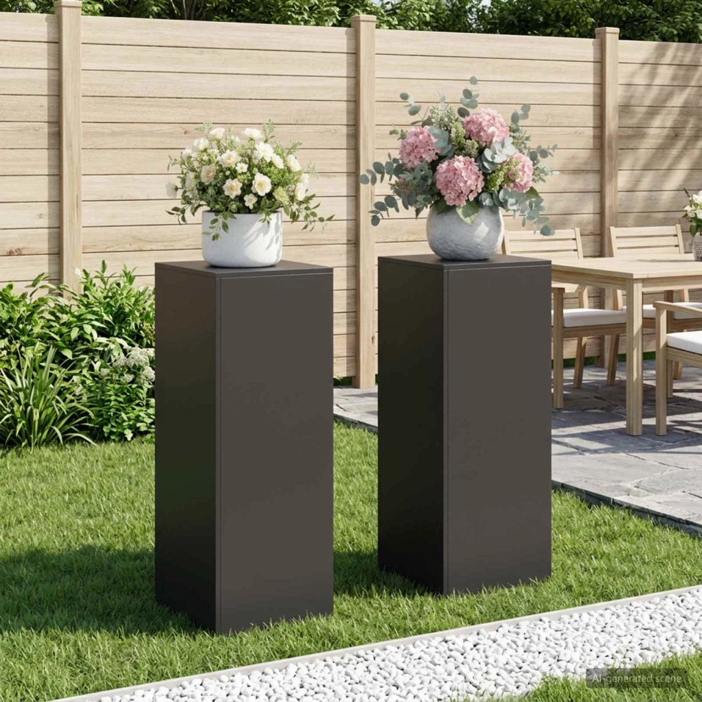 Supporto per piante 2 pcs Nero 40 x 40 x 100 cm Acciaio 8012559