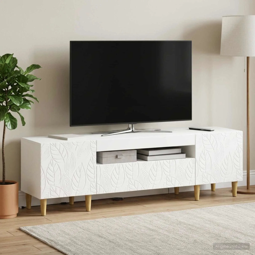 Mobile TV LED Bianco Legno ingegnerizzato 897125
