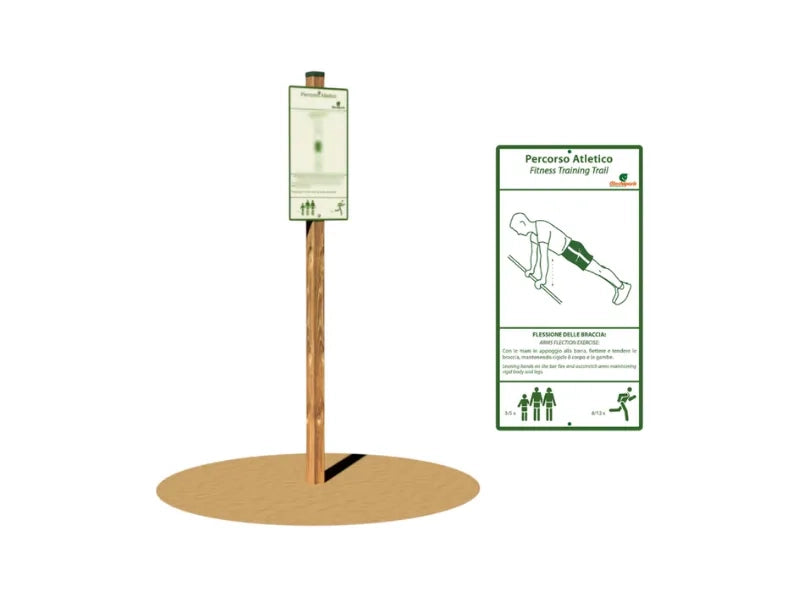 Flessione Braccia 2 Giochipark legno e acciaio outdoor fitness EN 16630 - Cartello braccia