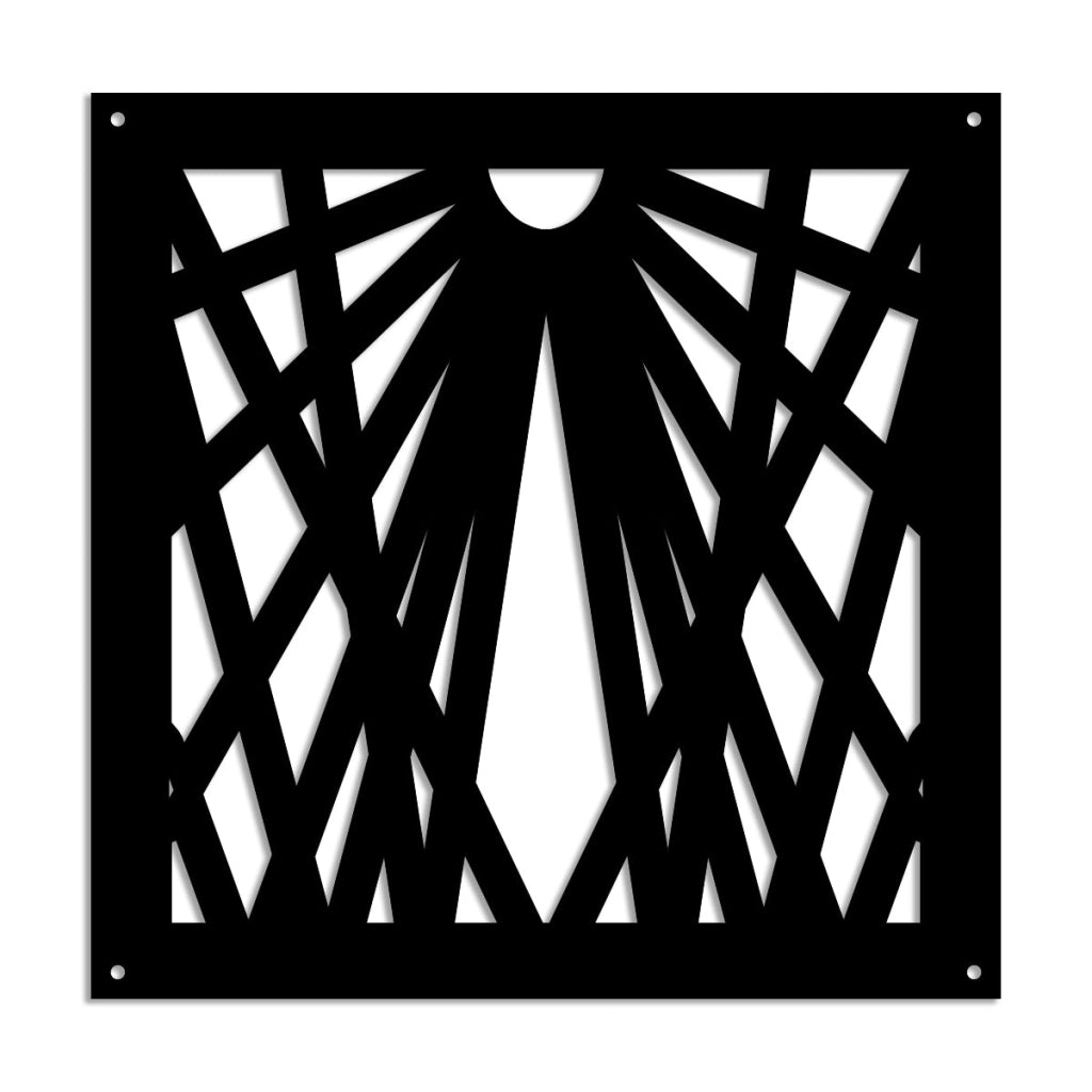 LASER - Pannello in PVC traforato - Parasole Misura: 98x98 cm, Colore: nero