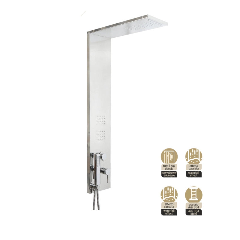 PARETE ATTREZZATA MULTIFUNZIONE MOD. TREND- Inox Lucido- METAF- pezzi 1