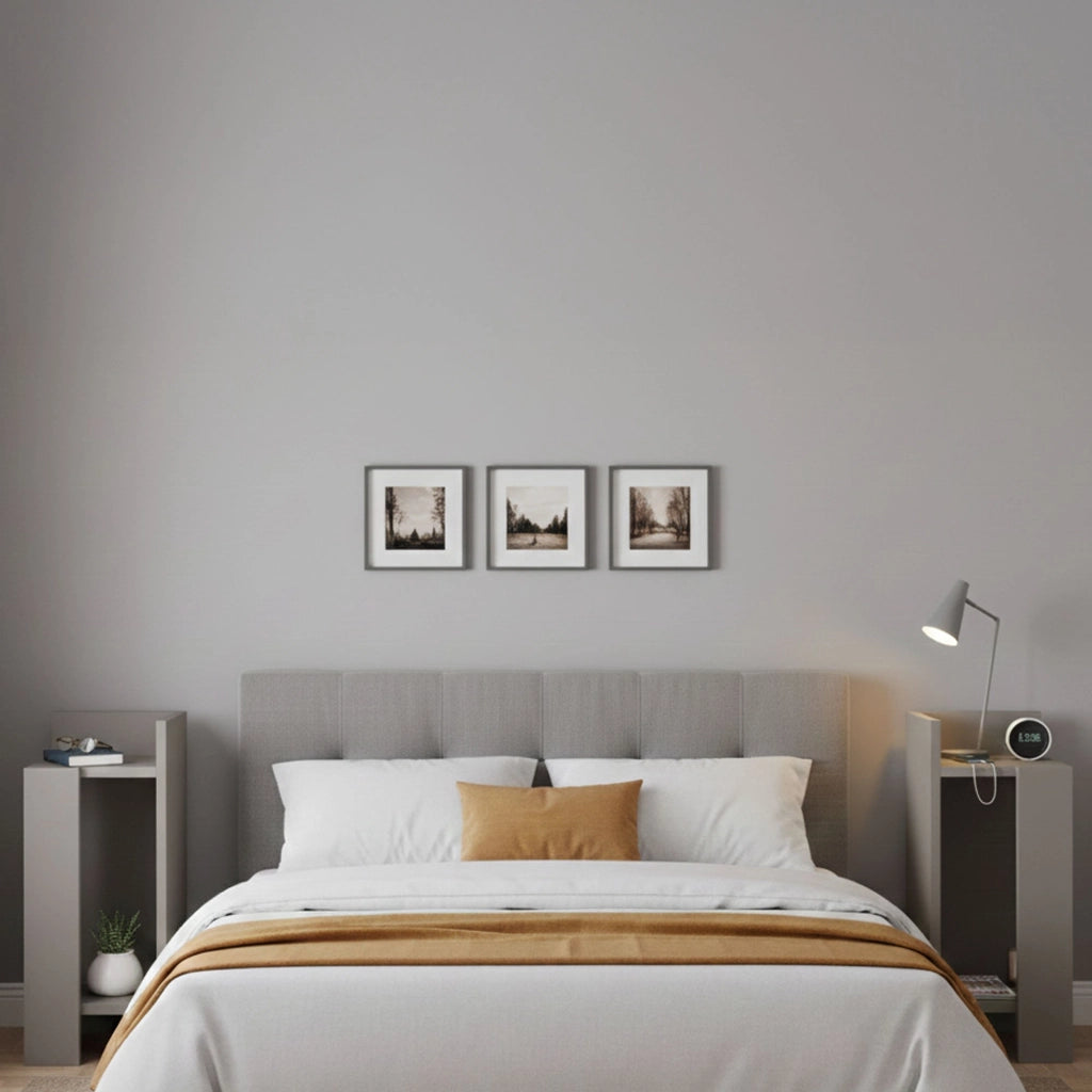 Tartano, set Comodini 4 Ripiani, Grigio Tortora