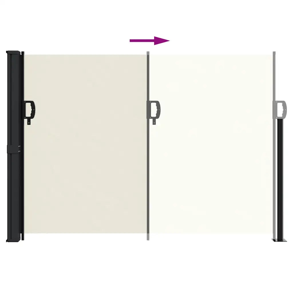 Tenda da Sole Laterale Retrattile-Tenda parasole per balcone per giardino Crema 140x500 cm