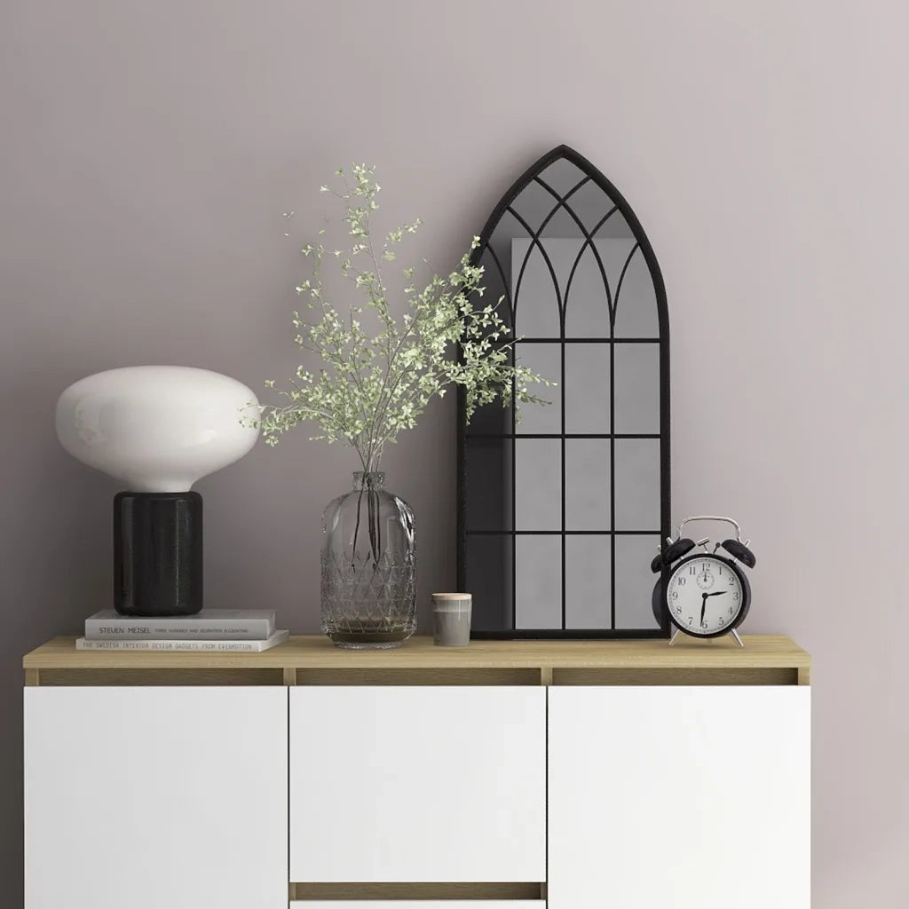 Specchio-Specchio DecorativoNero 70x30 cm Ferro per Uso Interno 905601