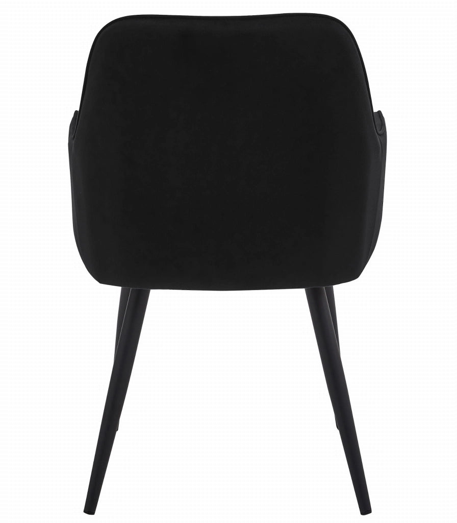 Sedia da pranzo Valora WAAV - Velluto nero con gambe nere x1