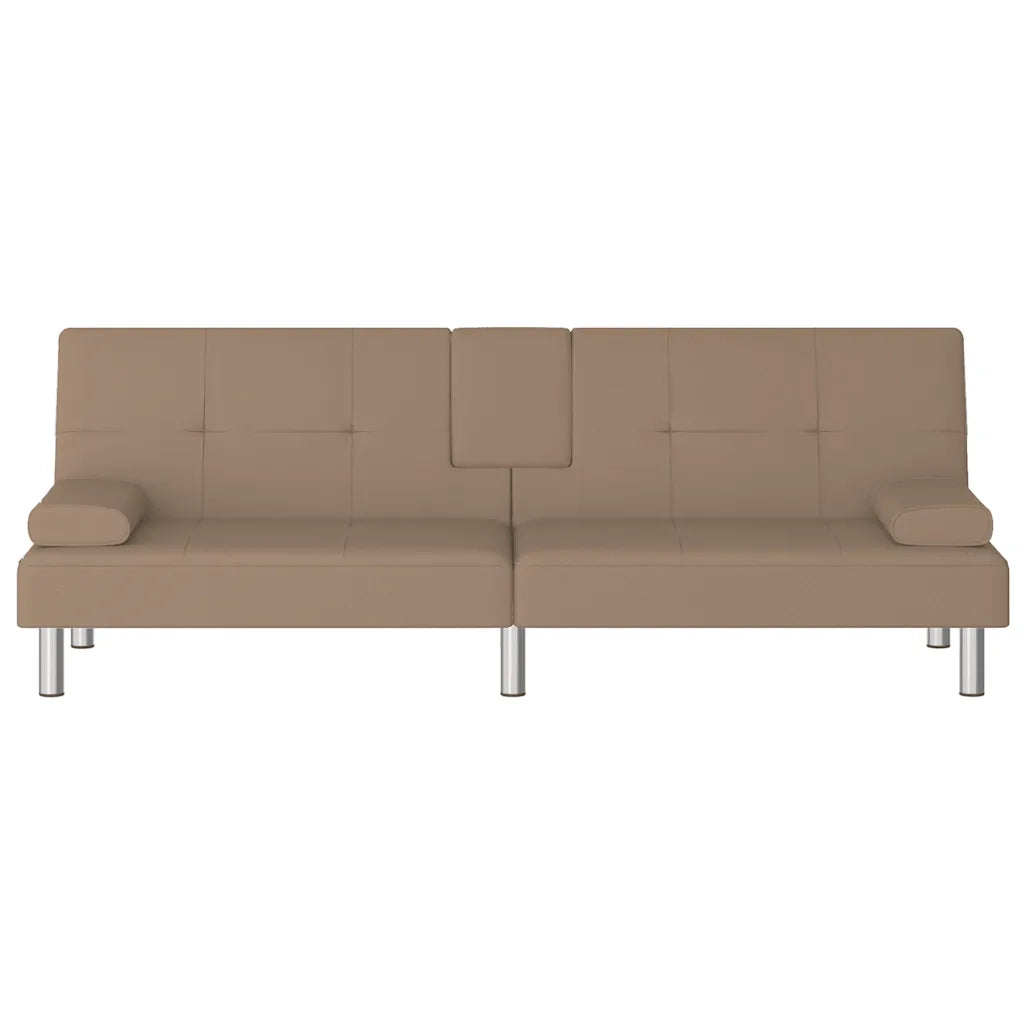 Divano letto | Sof¨¤ letto | Letto singolo con Portabicchieri in Similpelle Cappuccino