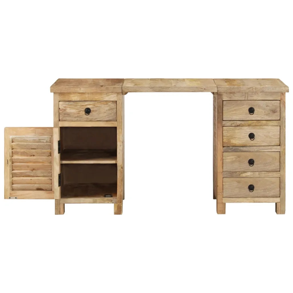 vidaXL Scrivania a Colonna in Legno Massello di Mango 140x50x77 cm