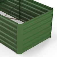 Letto per Orto Rettangolare Rinforzato con Tubi in Acciaio Zincato 180 x 90 x 59 cm Verde