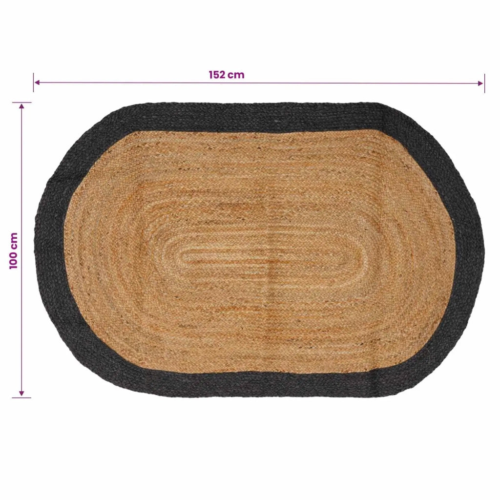 Tappeto da Area Grigio Scuro 100 x 152 cm Juta 42010705