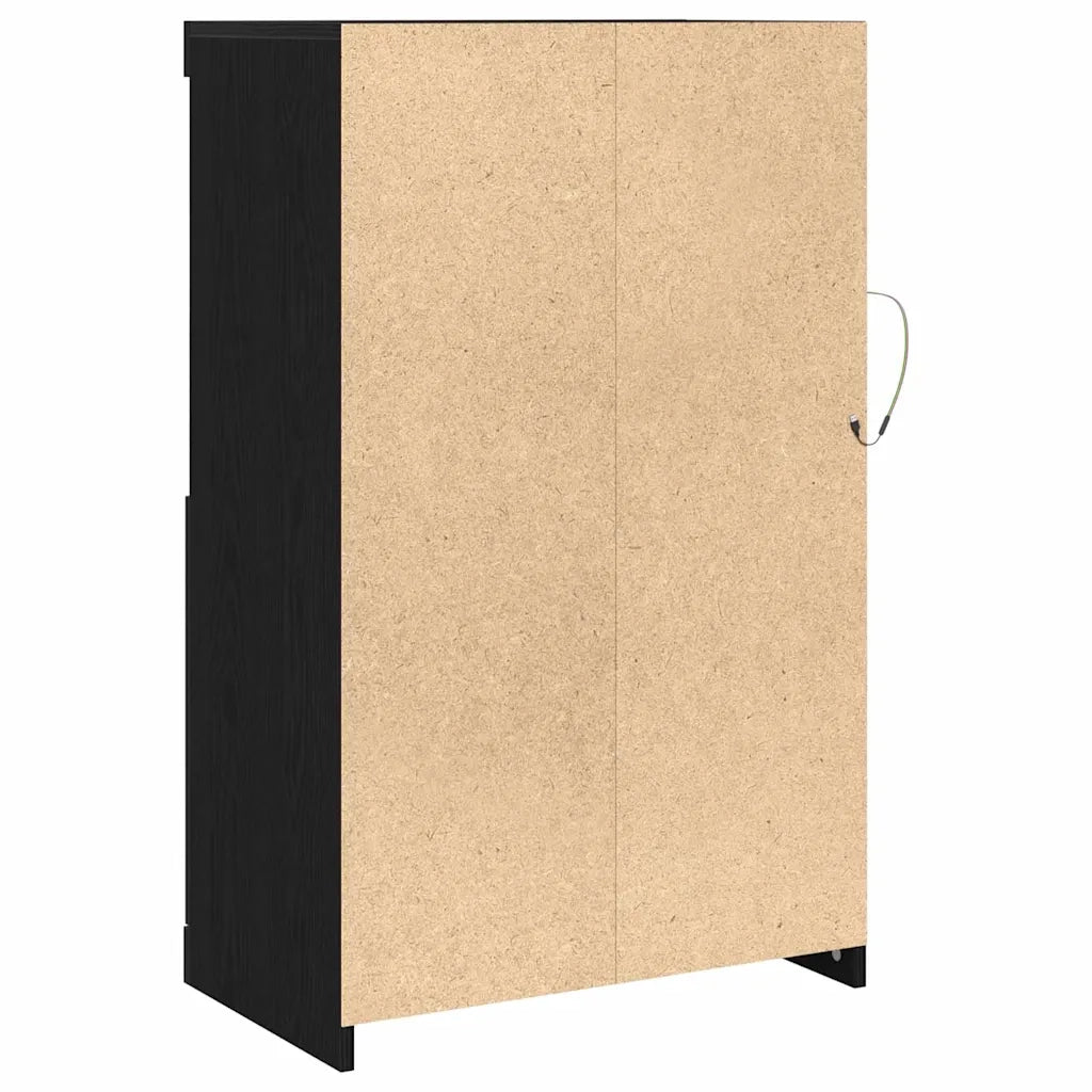 Credenza | Madia LED Rovere Nero 60,5 x 37 x 100 cm Legno multistrato