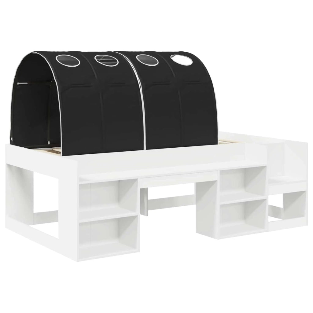 Letto alto per bambini con storage 3 pz Bianco e Nero 3423598