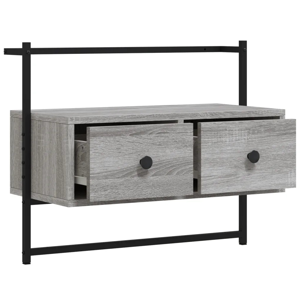 Mobile TV a Muro-Mobile per TV a parete Grigio Sonoma 60,5x30x51 cm Legno Multistrato