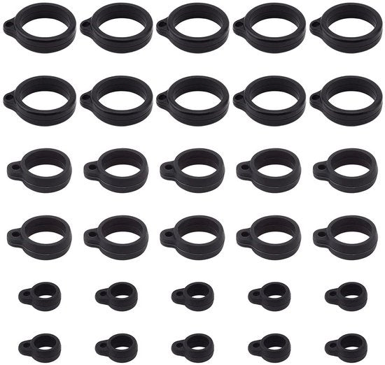 Flessibile anello in silicone antislittamento - Cintura regolabile - Nero - Supporto per penne - Chiave senza perdite - Accessori per ufficio