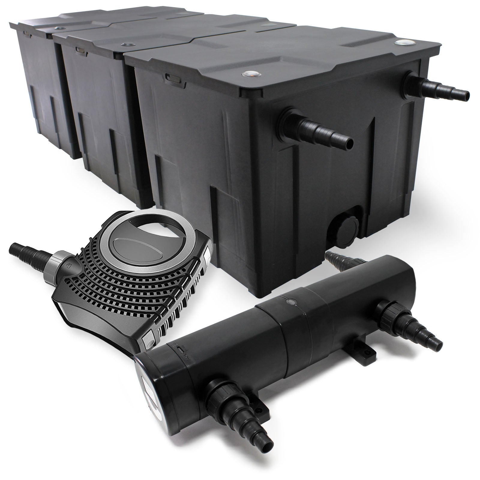 Set laghetti Filtro 90000l Pompa 80W Chiarificatore UVC 36W