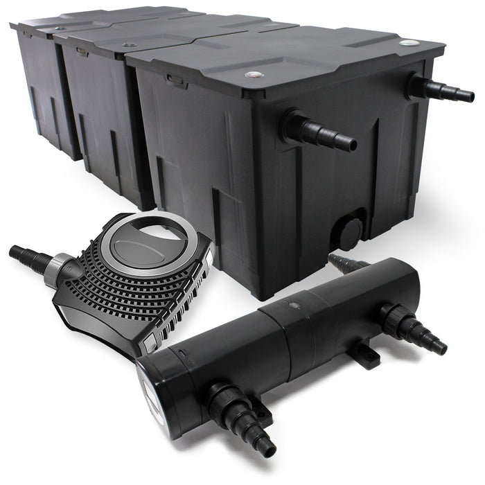 Set laghetti Filtro 90000l Pompa 80W Chiarificatore UVC 36W