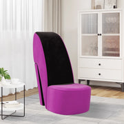 Poltrona a Forma di Scarpa con Tacco Alto in Velluto Viola 248645