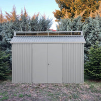 Casetta Box da Giardino 323,3x182,5x230,5 cm in Alluminio Grigio