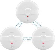 Sistema di allarme fumo radiocontrollabile a batterie - Set di 3 - Conformità TÜV e DIN EN 14604 - Durata batterie 10 anni - Sensore a fotoelettricità