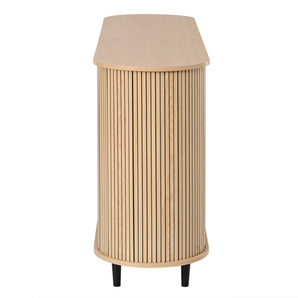 Credenza con 3 cassetti centrali e ante scorrevoli laterali ripiani regolabili in MDF naturale 160 × 40 × 80,5 cm