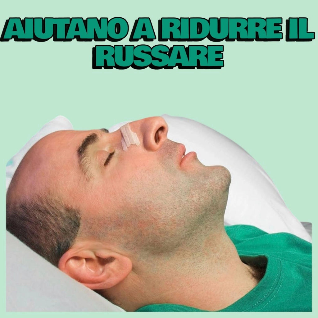 Cerotti Nasali Antirussamento 40 Pezzi 5,6x1,8 cm Ipoallergenici Adesivo Forte per Dormire - 62092