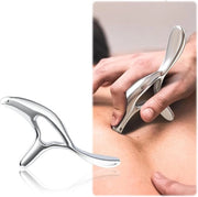 Pietra Gua Sha in Acciaio Inossidabile - Manico Ergonomico per Alleviare la Tensione dei Tessuti Profondi - Massaggiatore per Punti di Triggers dal Collo alle Gambe