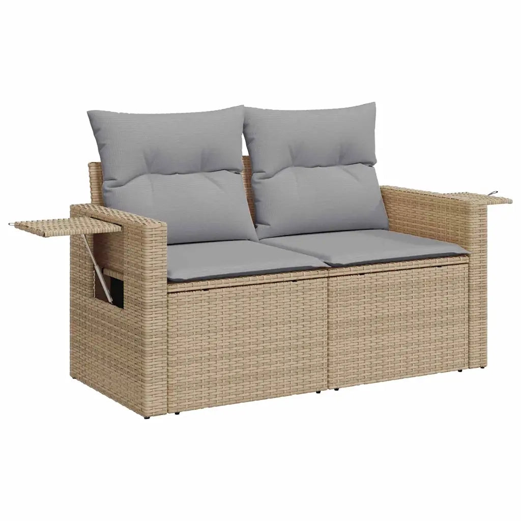 Set Divano da Giardino 9 pcs Beige e Grigio Chiaro polyrattan 3363692