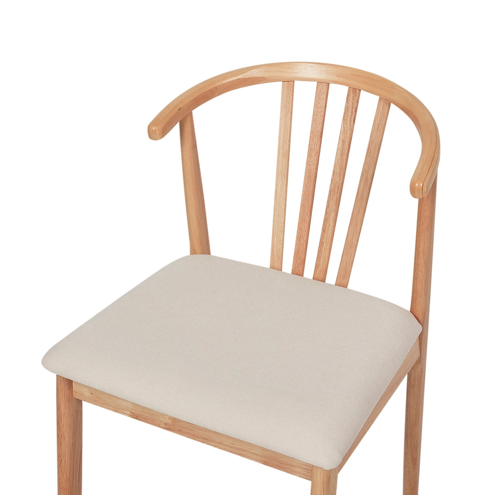 Set di 2 eleganti sedie da pranzo con seduta imbottita in legno chiaro beige chiaro chic elegante