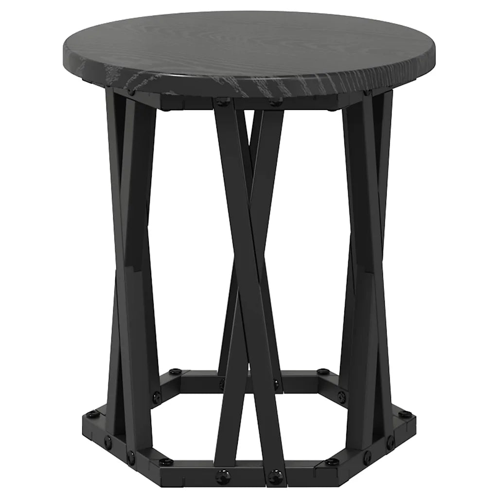 Tavolo Laterale Nesting 3 pcs Rovere Nero 868255