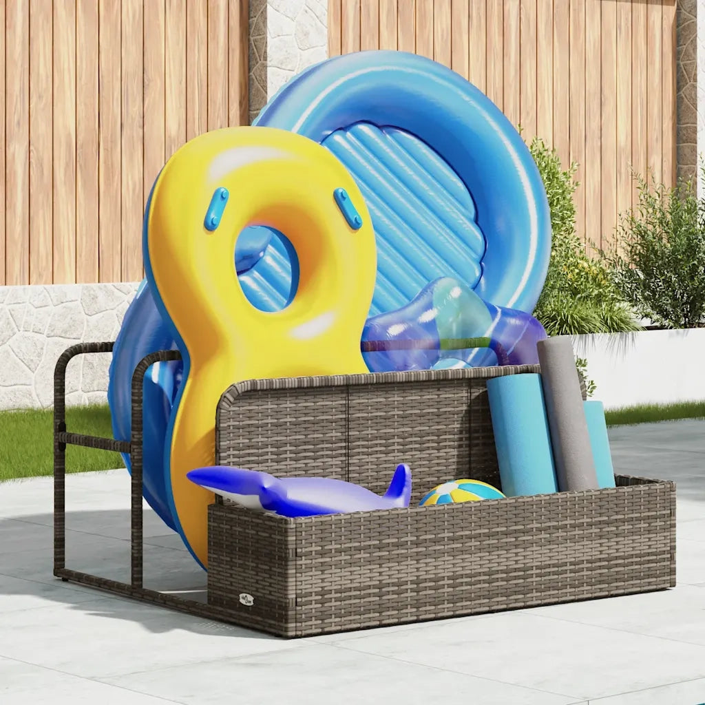 vidaXL Galleggiante a Bordo Piscina Grigio 110x100x57 cm in Polyrattan