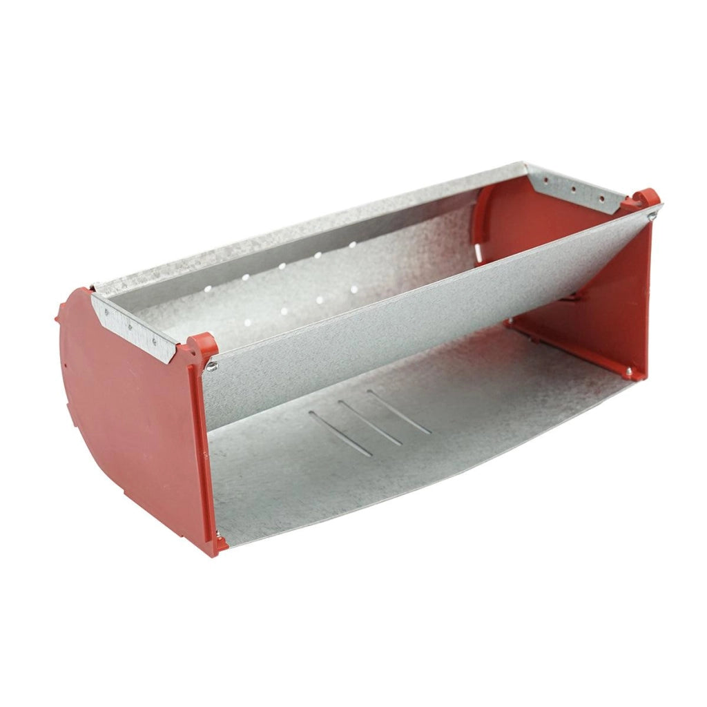 Mangiatoia per Conigli in Lamiera Zincata e Plastica Rigida, 25x9x13 cm