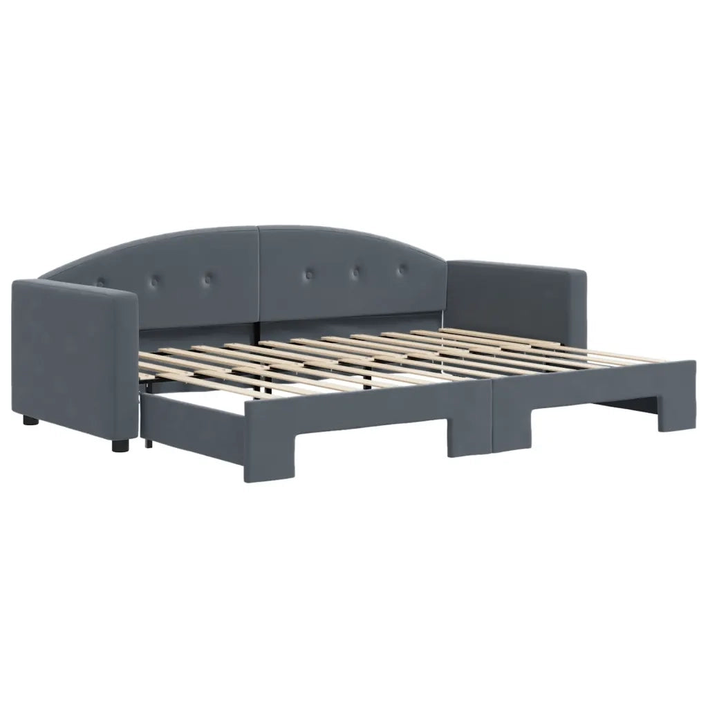 Divano Letto con Letto Estraibile Grigio Scuro 80x200cm Velluto 3197295