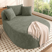 Poltrona relax ovale 170 x 112;5 x 83 cm in velluto a coste verde