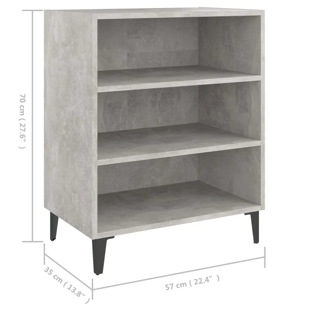 Credenza-Buffet-Armadio da cucina Grigio Cemento 57x35x70 cm in Legno Multistrato 735024