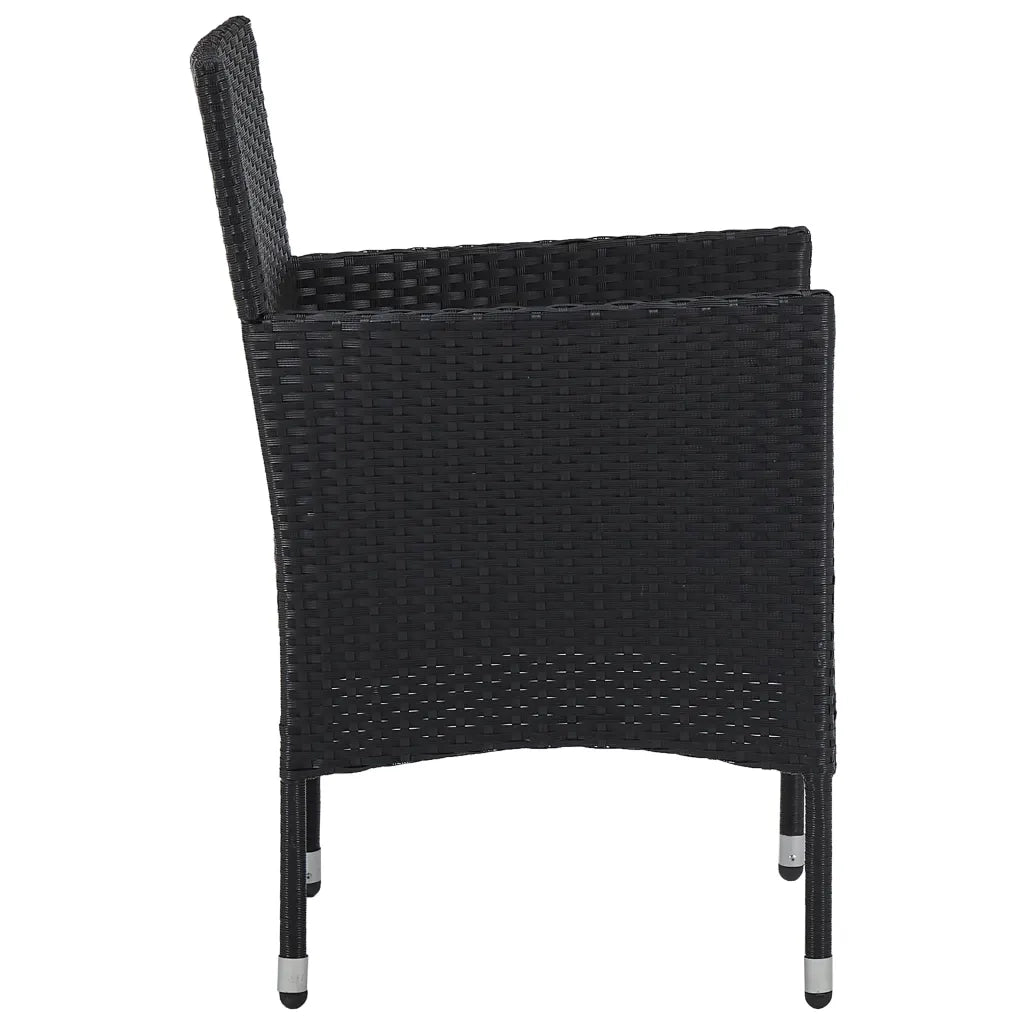 Set Mobili da Pranzo per Giardino 3 pz Nero cod mxl 40321