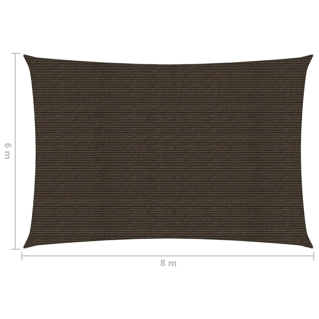 Vela ombreggiante 160 g/m² marrone 6 x 8 m HDPE 02_0009179
