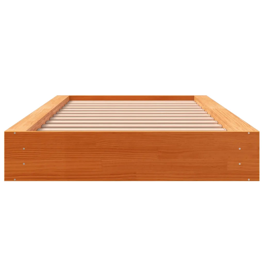 Letto senza Materasso Marrone Cera 90x190 cm in Legno di Pino