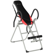 PANCA INVERSIONE PIEGHEVOLE IN ACCIAIO NERA E ROSSA, altezza 140-196 cm