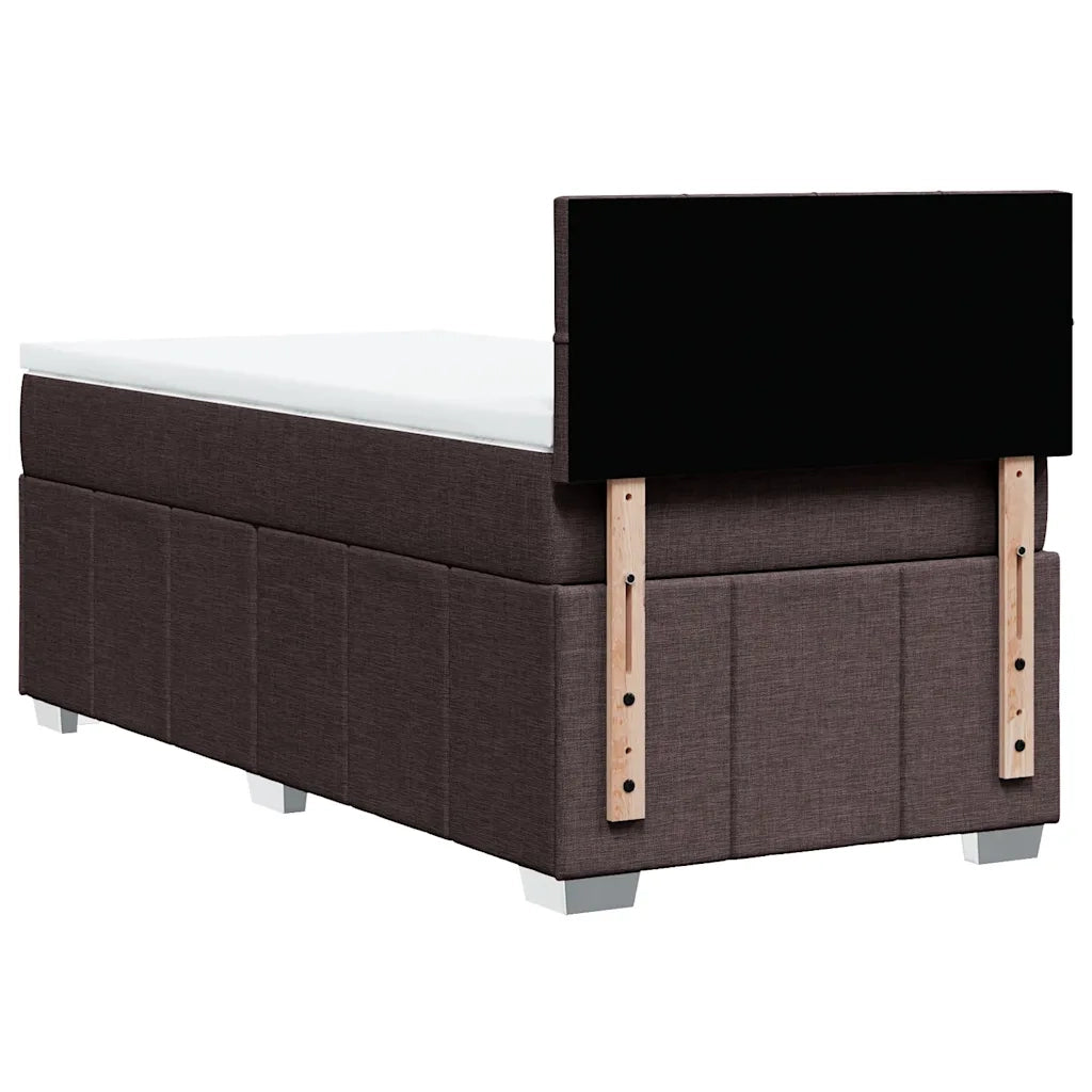Giroletto a Molle con Materasso Marrone Scuro 90x200 cm Tessuto 3286954