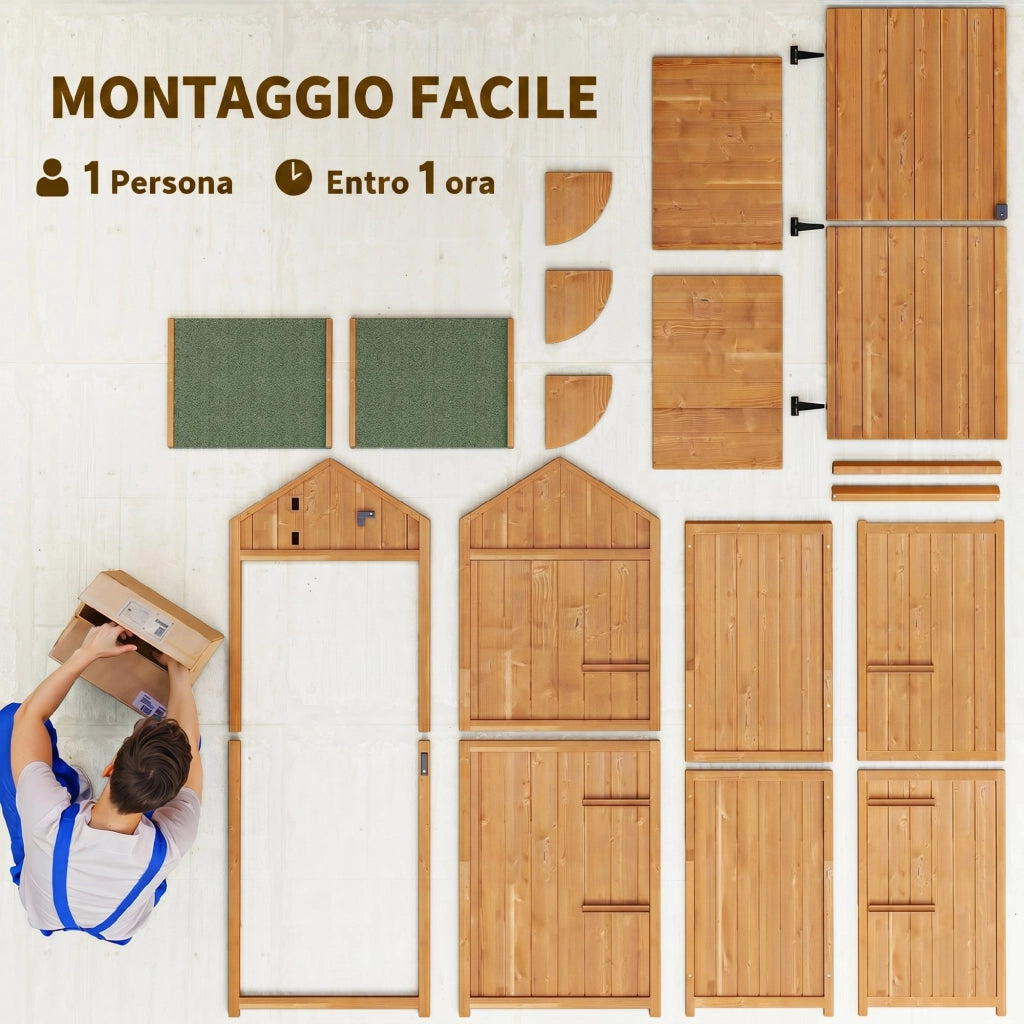 Capanno da Giardino in Legno ¨C zephmum ¨C Giallo 77x54x179