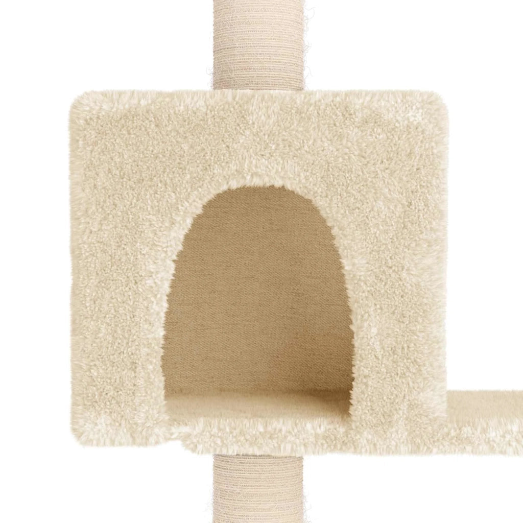 Albero per gatti con pali per graffiare in sisal Crema 177,5 cm 172389